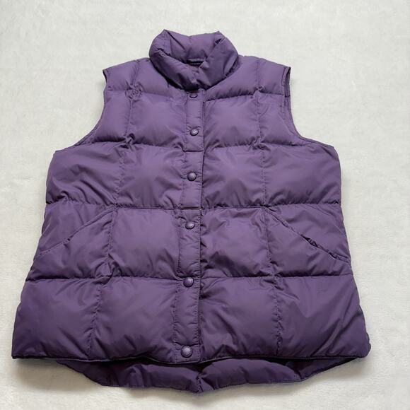 Lands End Quilted Snap Front Goose Down Puffer Vest Size S (2) Blue & Purple - Picture 6 of 14